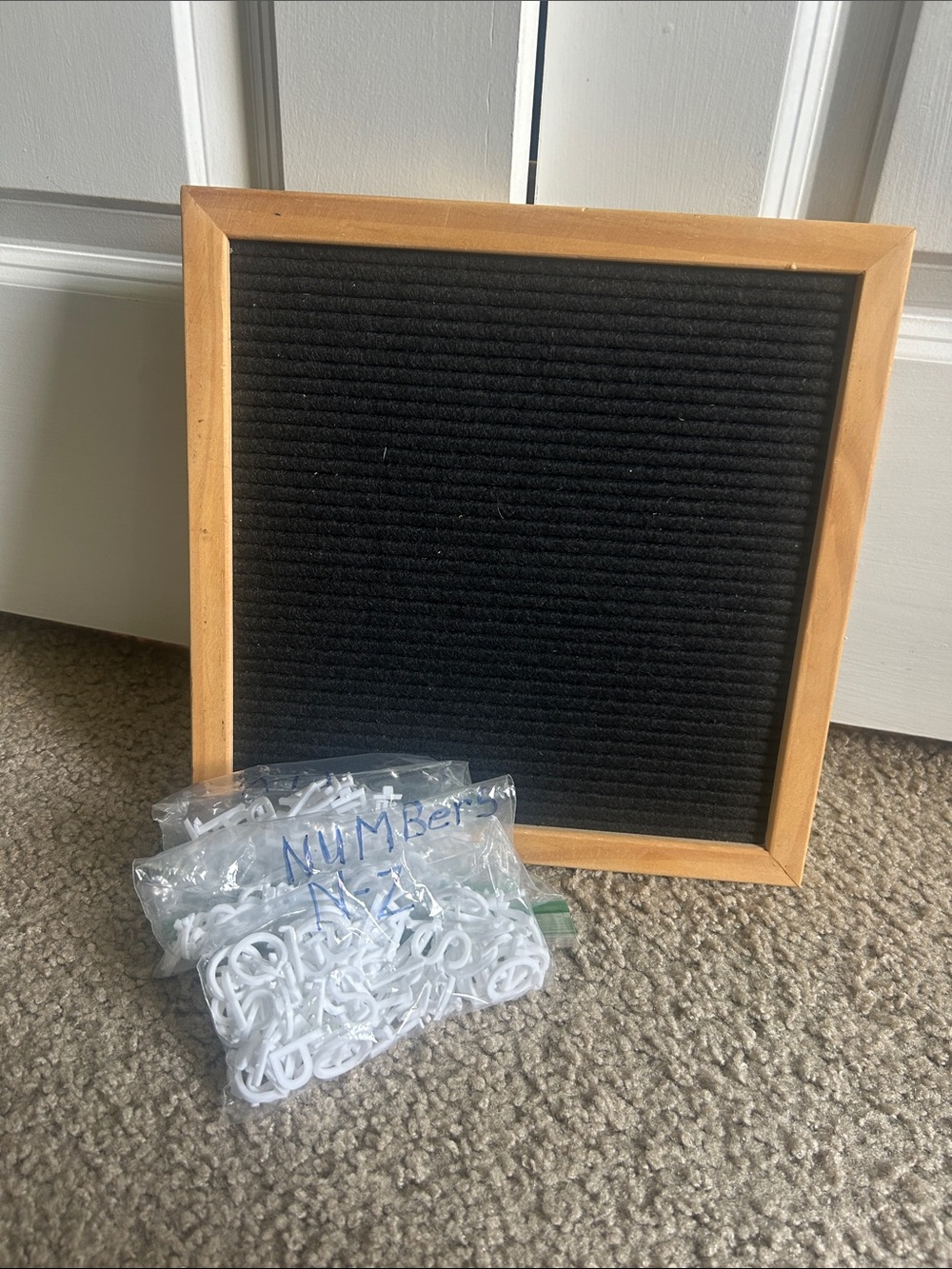 Hobby Lobby Black Letter Board with Natural Wood Frame and White Letters